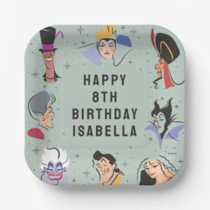 Disney Villains Birthday - Sage Green Paper Plate