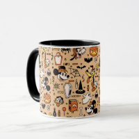 Disney Vintage Mickey Friends Halloween Pattern