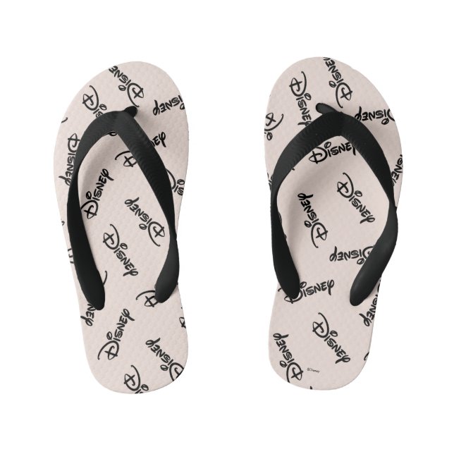 Disney Word Logo Pattern Kid's Flip Flops (Footbed)