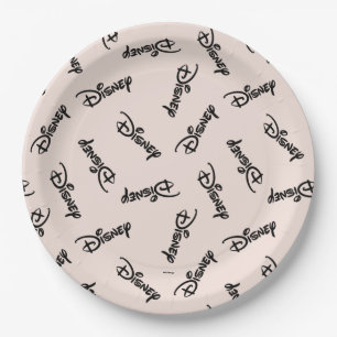 Disney Word Logo Pattern Paper Plate