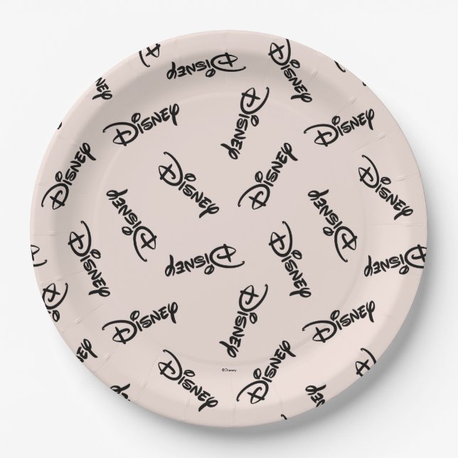 Disney Word Logo Pattern Paper Plate (Front)