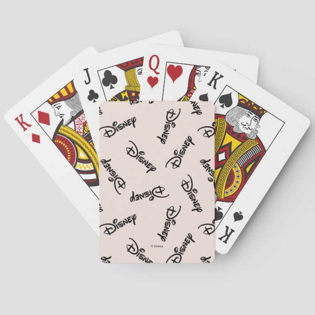 Disney Word Logo Pattern Playing Cards (Back)