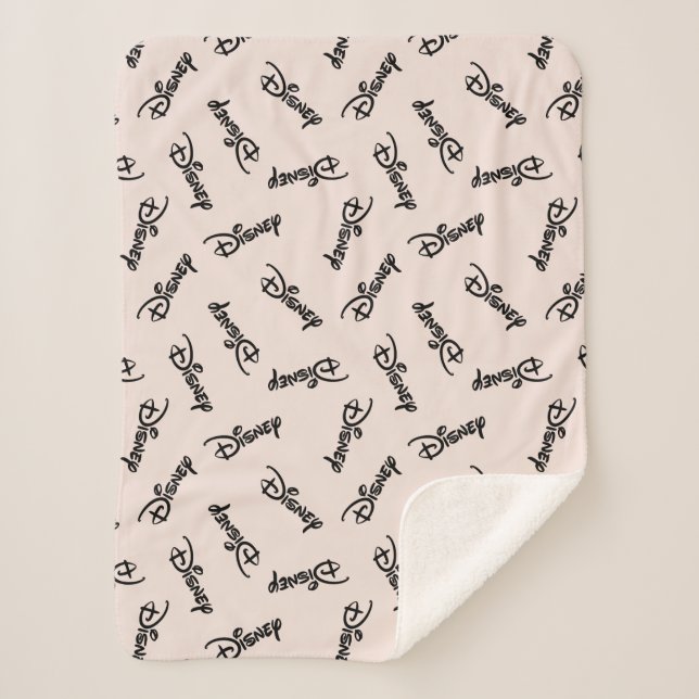 Disney Word Logo Pattern Sherpa Blanket (Front)