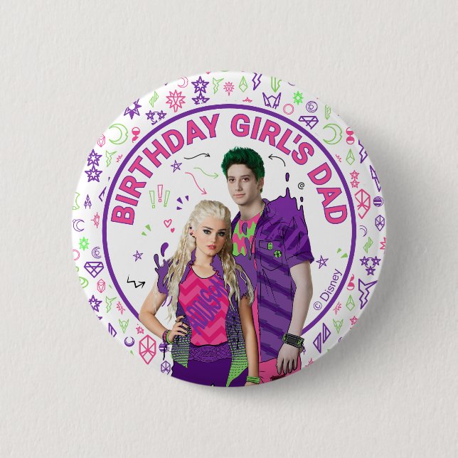 Disney Zombies Kids Birthday 2 Inch Round Button (Front)