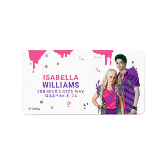 Disney Zombies Kids Birthday Label