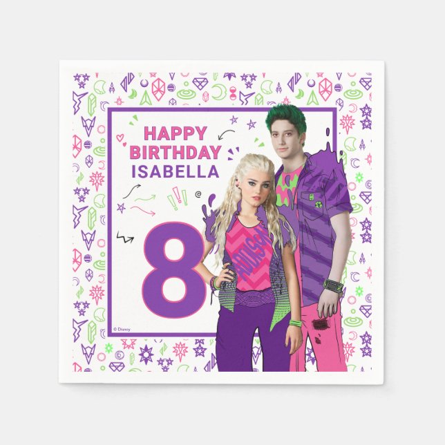 Disney Zombies Kids Birthday Napkin (Front)