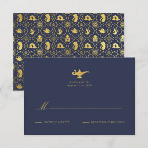 Disney's Aladdin Gold Wedding RSVP Card