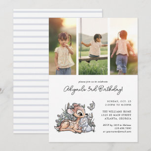 Disney's Bambi Birthday   Photo Collage Invitation