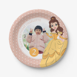Disney's Belle Polka Dot Girl's Birthday Paper Plate