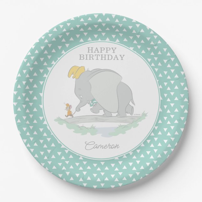 Disney's Dumbo 1st Birthday Paper Plate (Front)