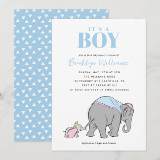 Disney's Dumbo & Jumbo Boy Baby Shower Invitation