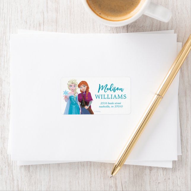 Disney's Elsa from Frozen Floral Girls Birthday  Label (Insitu)
