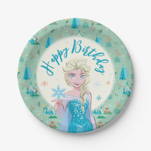Disney's Elsa from Frozen Floral Girls Birthday  Paper Plate