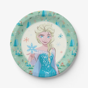 Disney's Elsa from Frozen Floral Girls Birthday  Paper Plate