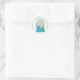 Disney's Elsa from Frozen Girls Birthday  Classic Round Sticker