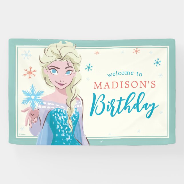 Disney's Elsa from Frozen Welcome Girls Birthday  Banner (Horizontal)