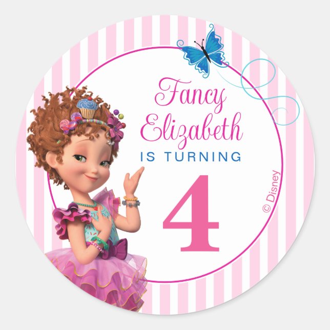 Disney's Fancy Nancy Girl's Birthday Classic Round Sticker (Front)