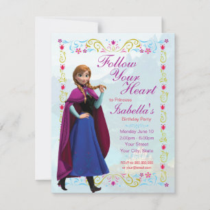 Disney's Frozen Anna Floral Birthday Party Invitation