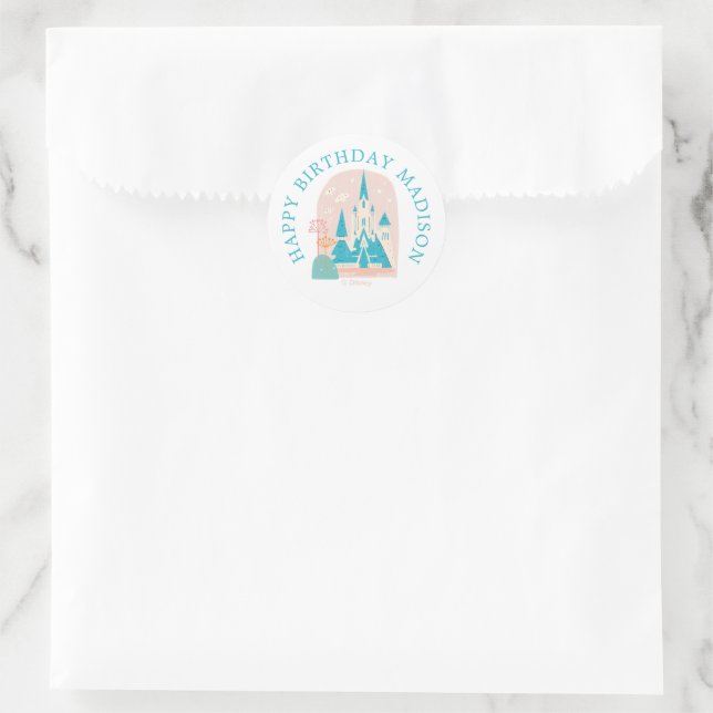 Disney's Frozen Arendelle Castle Girls Birthday Classic Round Sticker (Bag)