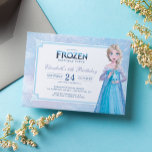 Disney's Frozen Elsa Birthday Script Invitation<br><div class="desc">Invite guests to a magical Frozen birthday with this stunning Elsa-themed invitation! Featuring Queen Elsa in an enchanting winter wonderland design with soft blue hues, delicate snowflakes, and a touch of Arendelle magic, this invitation is perfect for any Frozen fan. Personalize it with your child’s name, age, and party details...</div>