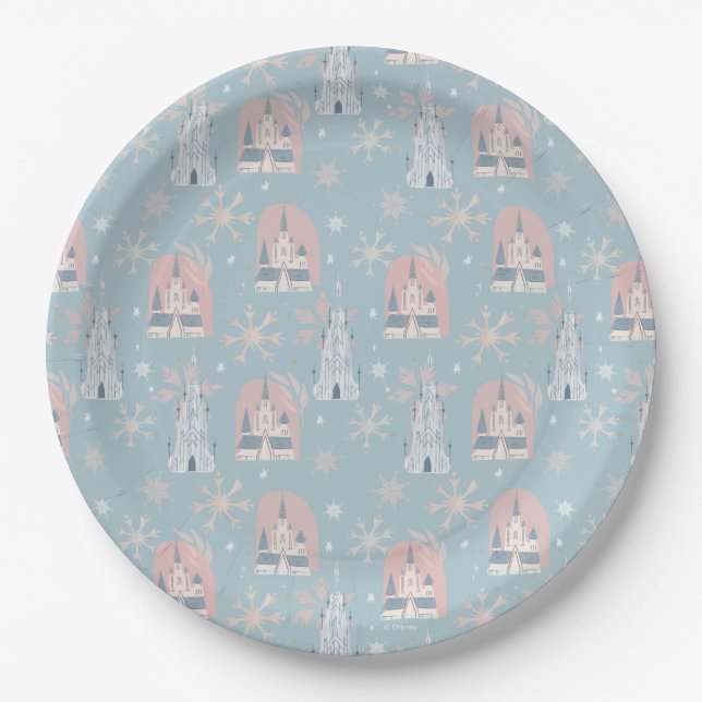 Disney's Frozen Floral Girl's Birthday Paper Plate (Front)