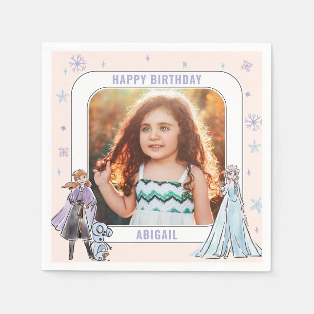 Disney's Frozen Girl's Snowflake Birthday  Napkin (Front)