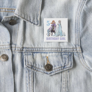 Disney's Frozen Snowflake Girl's Birthday 2 Inch Square Button