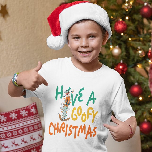 DIsney's Goofy | Have A Goofy Christmas T-Shirt (Kid wearing t-shirt)