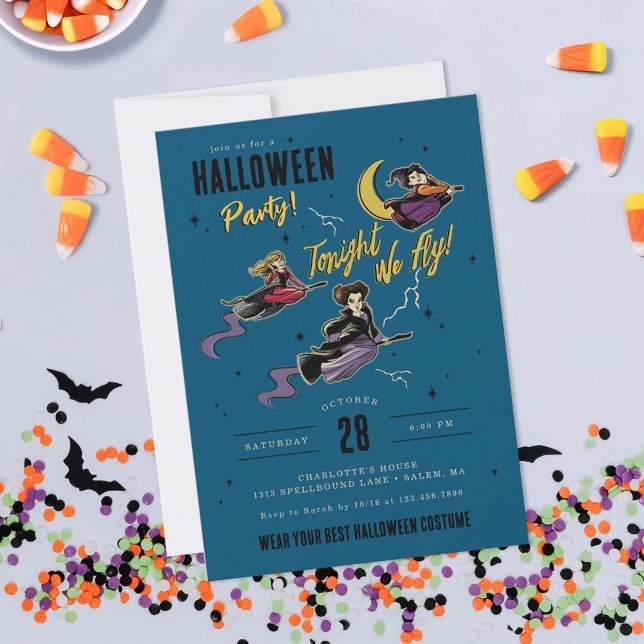 Disney's Hocus Pocus Halloween Party Invitation (Invitation simulated on table)