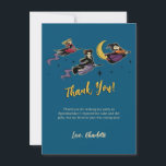 Disney's Hocus Pocus Halloween Party Thank You Card<br><div class="desc">Show your spooky gratitude! This enchanting thank you card features the Sanderson Sisters soaring beneath the moon, adding a magical touch to your post-party correspondence. With customizable text for the message and signature, you can easily thank guests for their gifts and for making the celebration so "Spooktacular!" This card is...</div>