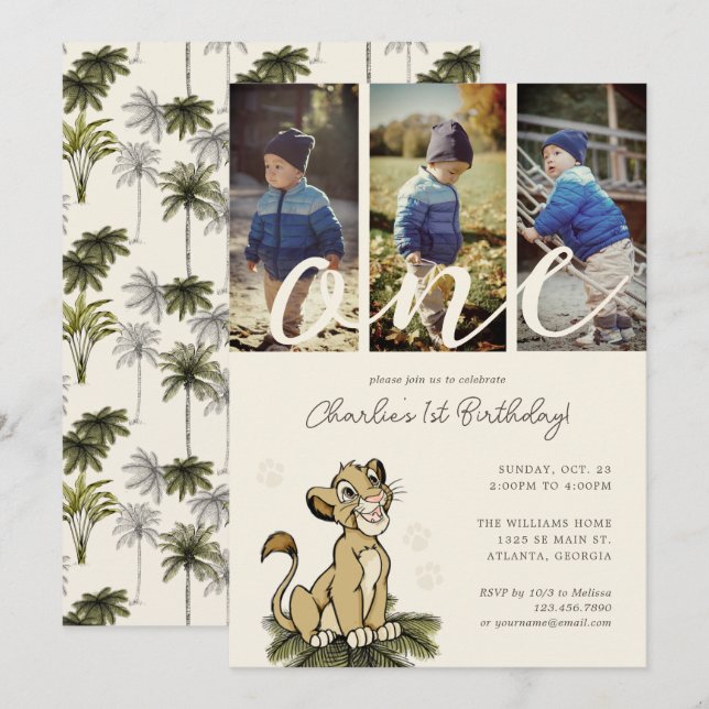 Disney's Lion King Birthday | Photo Collage Invitation (Front/Back)