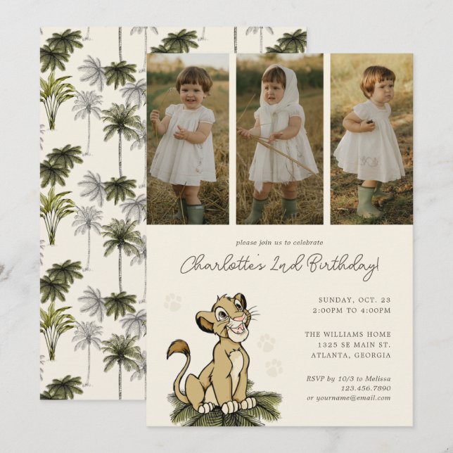 Disney's Lion King Birthday | Photo Collage Invitation (Front/Back)