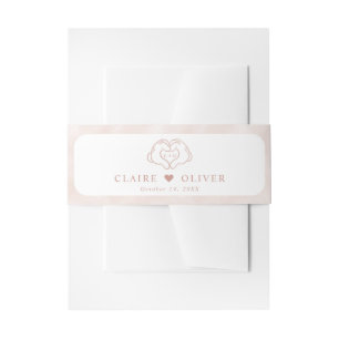 Disney's Mickey and Minnie Mouse Pink Wedding Invitation Belly Band