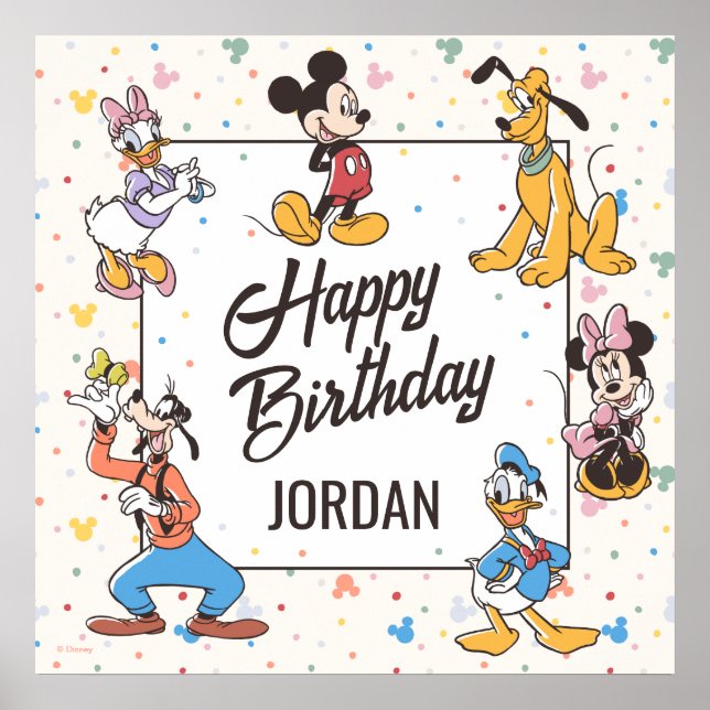 Disney's Mickey & Friends Character Birthday Poster (Front)
