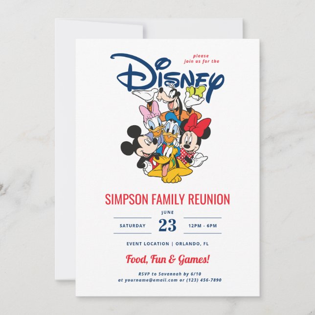 Disney's Mickey & Friends Family Reunion Invitation (Front)
