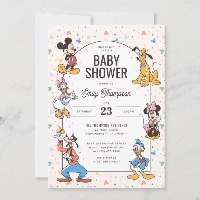 Disney's Mickey Mickey & Friends Baby Shower Invitation (Front)