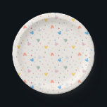 Disney's Mickey Mickey & Friends Baby Shower Paper Plate<br><div class="desc">This round paper plate features an all-over pattern of colourful confetti and pastel Mickey Mouse silhouettes. The soft yellow, blue, pink, and green tones make it an ideal choice for a gender-neutral or Disney-themed baby shower. This design is fully customizable, allowing you to coordinate with your specific party colours or...</div>