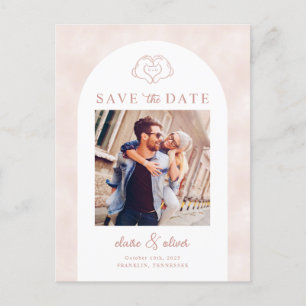Disney's Mickey & Minnie Mouse Pink Save the Date Postcard