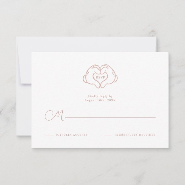 Disney's Mickey & Minnie Pink Wedding RSVP (Front)