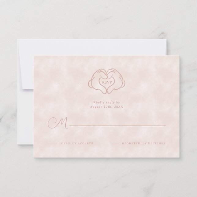 Disney's Mickey & Minnie Pink Wedding RSVP (Front)