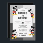 Disney's Mickey Mouse | Boy's Birthday Invitation<br><div class="desc">Celebrate your child's special day with our charming Mickey Mouse Birthday Invitations! These customizable invites feature Mickey Mouse in various adorable poses,  set against a sleek grey background. Perfect for fans of Disney's beloved characters,  these invitations will add a touch of magic to any birthday celebration.</div>