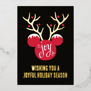 Disney's Mickey Mouse Family Photo  Foil Holiday Card