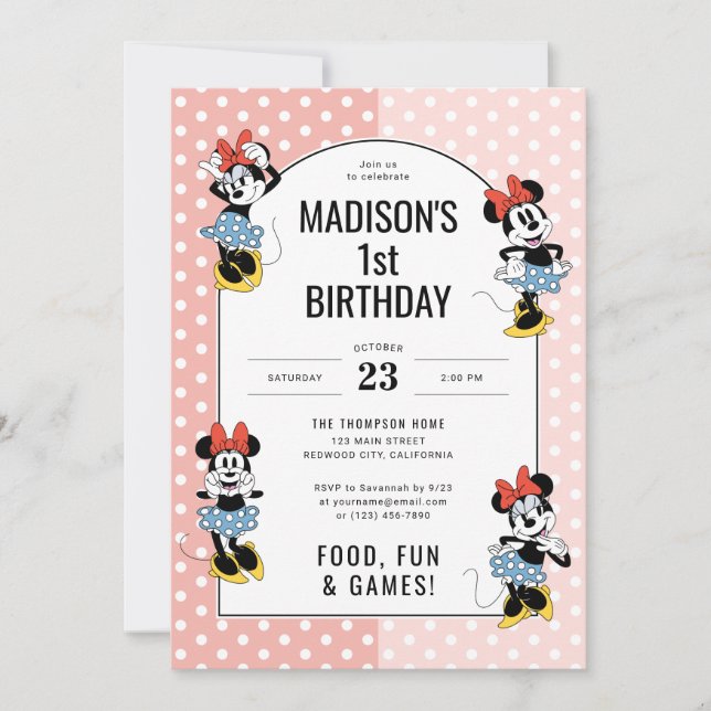 Disney's Minnie Mouse | Girl Birthday  Invitation (Front)