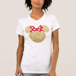 Disney's Minnie Mouse Gold and Red Bride T-Shirt<br><div class="desc">Celebrate your special day in style with our Minnie Mouse "Bride" shirt! Featuring the iconic Minnie Mouse head adorned with sparkling gold glitter and a cute red and white bow, this shirt is perfect for the bride-to-be who loves a touch of Disney magic. Whether you're planning a bachelorette party, bridal...</div>