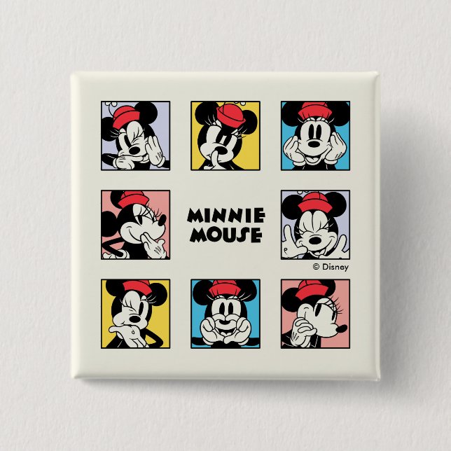 Disney's Minnie Mouse Grid 2 Inch Square Button (Front)