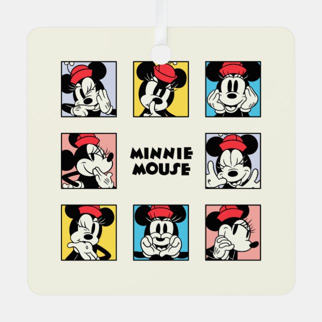Disney's Minnie Mouse Grid Metal Ornament (Front)