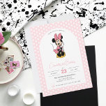 Disney's Minnie Mouse | Polka Dot Girl's Birthday Invitation<br><div class="desc">Invite guests to a fun and magical birthday celebration with this Disney’s Minnie Mouse polka dot girl’s birthday invitation. Featuring Minnie Mouse in her iconic pose surrounded by classic pink and white polka dots, this invitation captures the whimsy of Disney. Customizable with your event details, it’s perfect for a Minnie...</div>