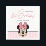 Disney's Minnie Mouse | Polka Dot Girl's Birthday Napkin<br><div class="desc">Celebrate your child's birthday with these Minnie Mouse paper napkins! Personalize by adding their name and age.</div>