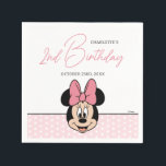 Disney's Minnie Mouse | Polka Dot Girl's Birthday Napkin<br><div class="desc">Celebrate your child's birthday with these Minnie Mouse paper napkins! Personalize by adding their name and age.</div>