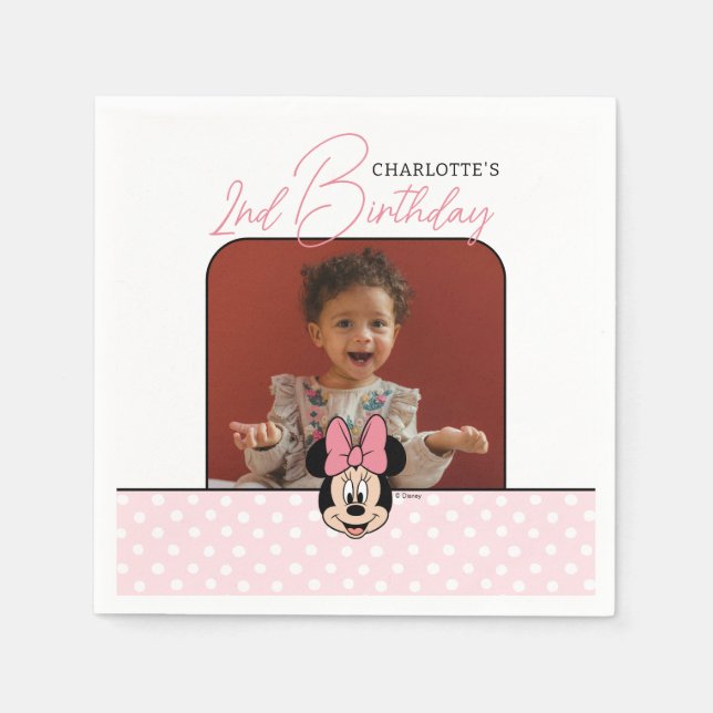 Disney's Minnie Mouse | Polka Dot Girl's Birthday Napkin (Front)